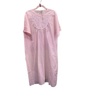 Vintage Cottagecore Pink Nightgown grandmacore Italy Embroidered cotton M L